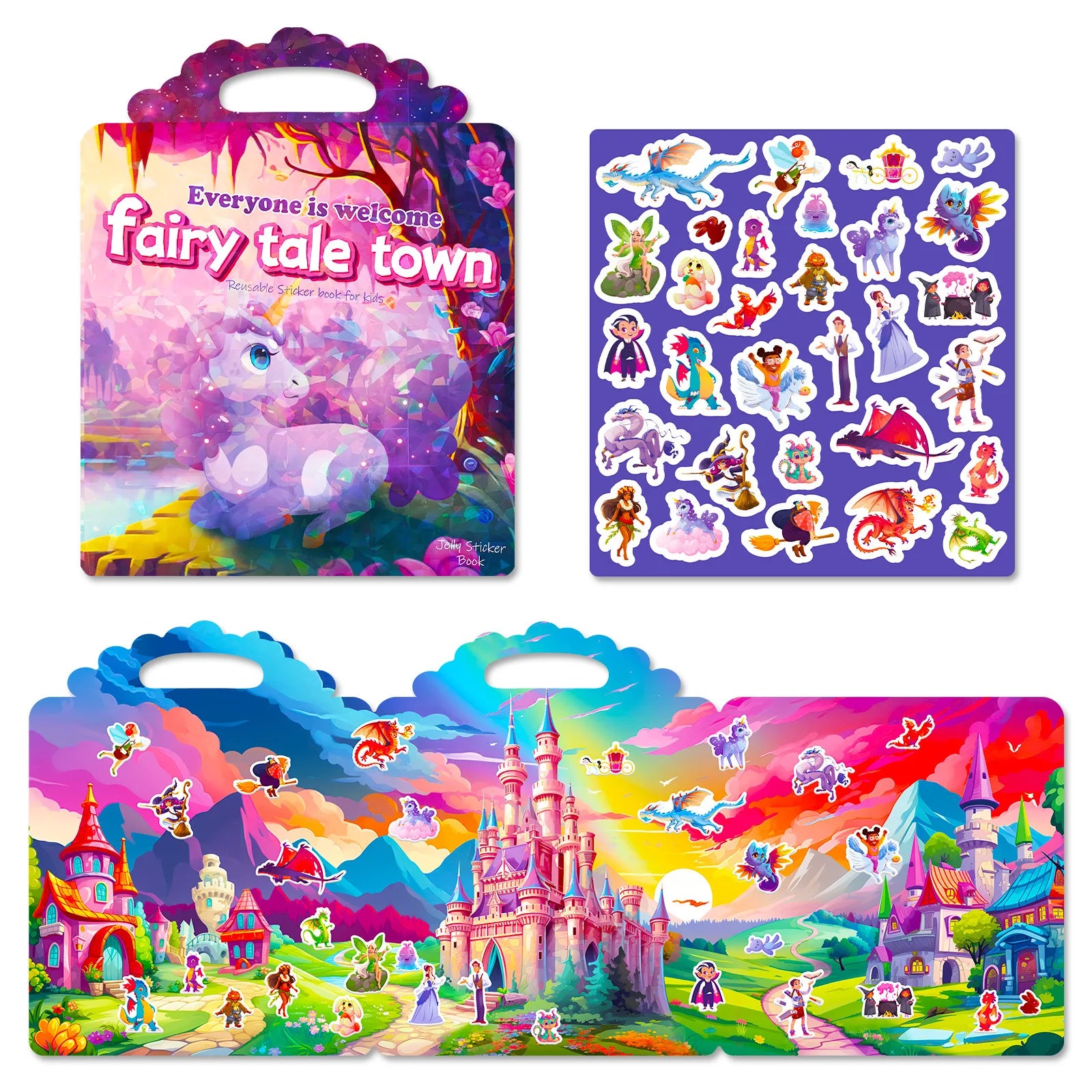 Hot New Children Scene Stickers DIY Hand-on Puzzle Sticker Books Reusable Cartoon Animal Learning Cognition Toys for Kids Gift
