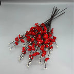 Artificial Plum Blossom 21.7'' Fake Wintersweet Long Stem Plastic  Flowers for Home Hotel Office Wedding Party Garden Decoration