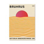 Abstract Orange Bauhaus Geometric Poster Pop Art Sunrise & Bicycle Wall Art Prints for Modern Living Room Dormitory Home Decor