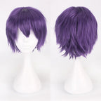 Men Women Synthetic Anime Cosplay Wigs Short Straight Hair Heat Resistance Multicolour Red White Pink Gray Brown