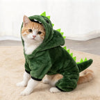Pet Cat Dog Halloween Dog Clothes for Small Dogs Funny Dinosaur Cosplay Costume Winter Warm Cat Coat Fleece Hoodies Sweater
