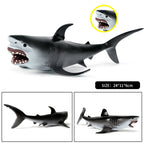 Oenux Ocean Animal Savage Megalodon Beluga Big Shark Orca Sperm Blue Whale Action Figures Sea Life Model Educational Kids Toy