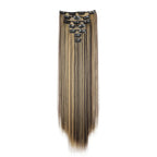 WIGSIN 24Inch Synthetic 7Pcs/set Long Straight Hair Extension 16Clips Hairstyle Black Blonde Hairpiece for Women
