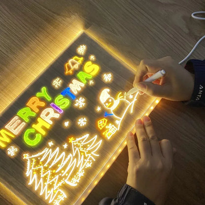 Luminous Acrylic LED Drawing Board for Kids DIY Art