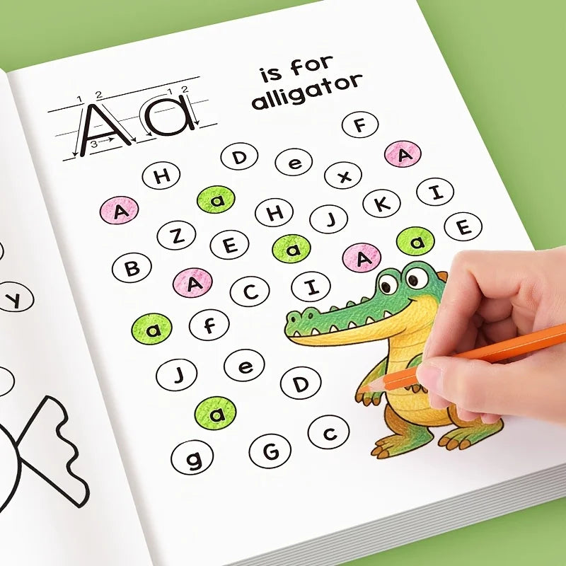 Children's Alphabet Practice Book - Alphabet Learning and Creative Coloring Activities, Developing Writing Skills, Back-To-School Supplies, Easter and Christmas Gifts, Preschoolers, Alphabet Learning Book, Preschool Activitie