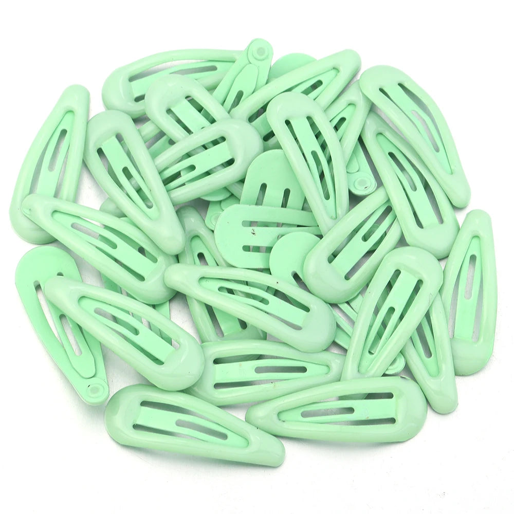 30pcs 3cm Colorful BB Hair Clips Girls Water Drop Shape Hairpin Cute Princess Barrette Simple Snap Clip Kids Hair Accessories