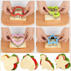 Sandwich Cutters Set for Children Food Cookies Bread Mold Maker Fruit and Vegetable Shapes Cutting Mould Baking Tools for Kids