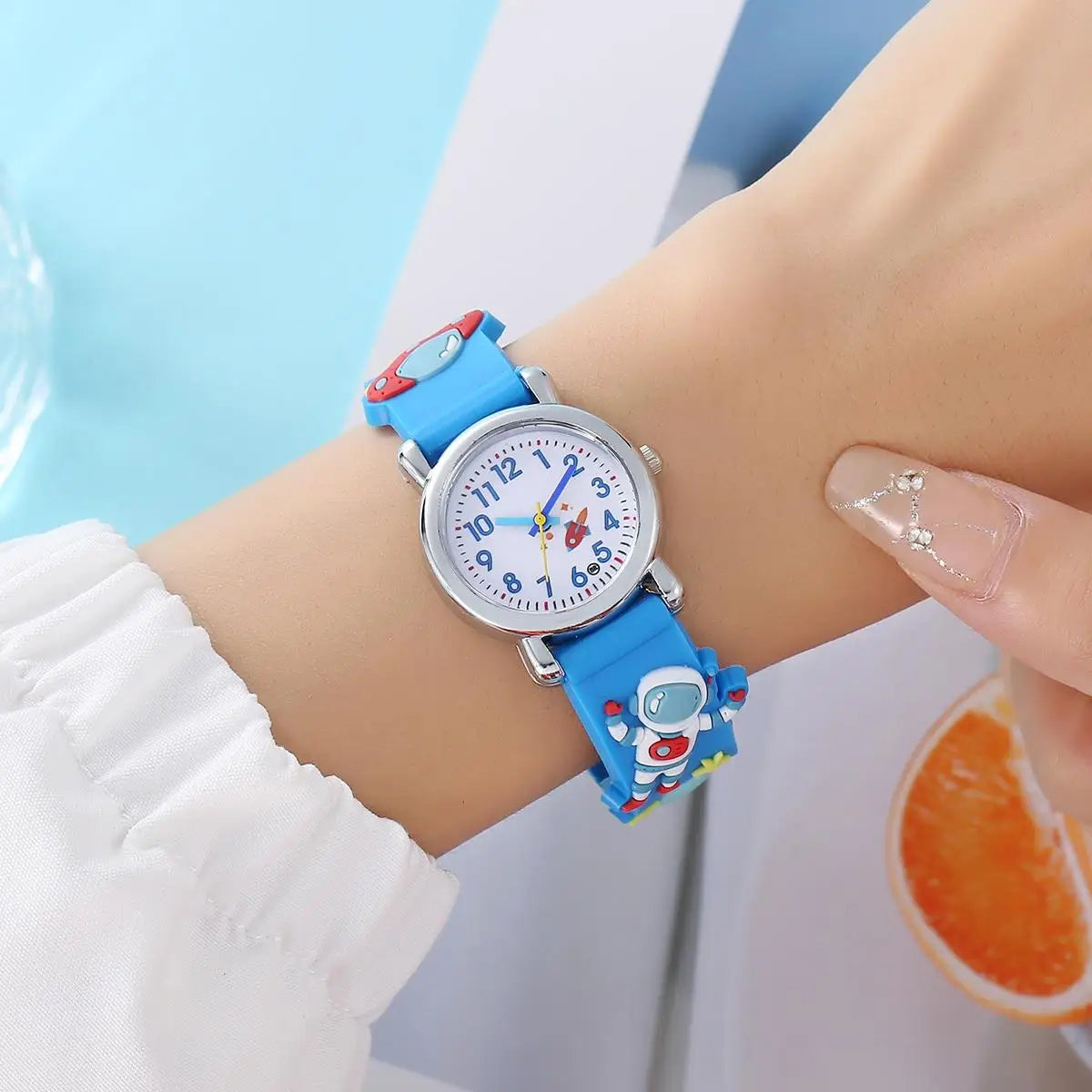 Cartoon Astronaut Watch for Kids – Space UFO Quartz Student Watch