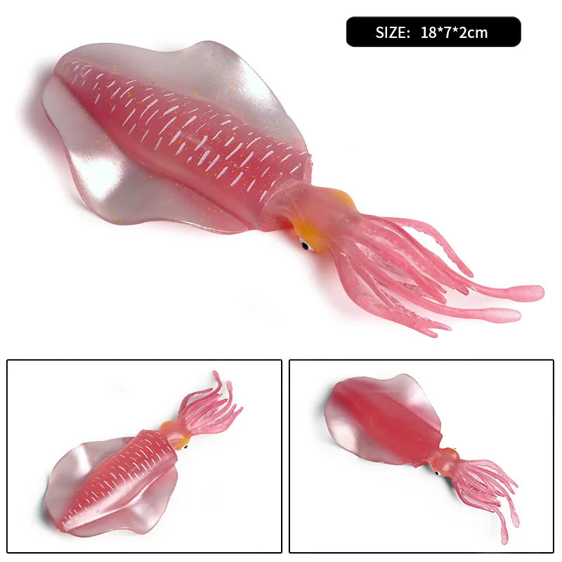 Oenux Marine Molluscs Model Simulation Squid Octopus Growth Cycle Action Figure Sealife Animals Education Collection Kids Toy