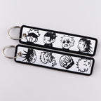 Anime Embroidery Keychain – Manga Key Fob & Car Keyring Accessory