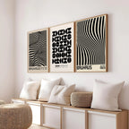 Abstract Orange Bauhaus Geometric Poster Pop Art Sunrise & Bicycle Wall Art Prints for Modern Living Room Dormitory Home Decor