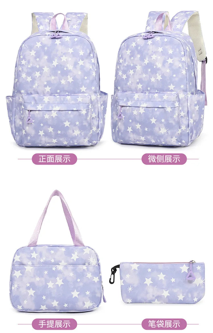 3Pcs/Set KPop Demon Hunter School Bags Girls Teens Rumi Mira Zoey Youth School Backpack Travel School Students Laptop Backpack
