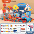 211PCS Pretend Repair Toolbox DIY Assembling Power Screwdriver Toy Kit Creative Games Educational Montessori Toys