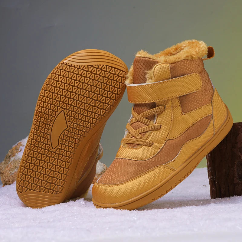 Kids Wide Toe Barefoot Snow Boots Warm Winter Minimalist Shoes