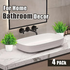 4pcs Mini Artificial Potted Plants Fake Bonsai Greenery for Home Office Farmhouse Bathroom Shelf Decor Indoor
