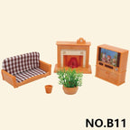 Forest Animal 1/12 Dollhouse Furniture Bedroom Kitchen Bathroom Set Miniature Simulation Dolls Accessories DIY Toys Girls