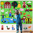 Farm Animals Felt Story Busy Board 4-in-1 Learning Activity Set