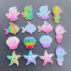 20Pcs Cute Resin Cartoon Shell, Starfish, small fish, seahorse, for Scrapbooking, Wedding Decor & DIY Jewelry Making Accessories