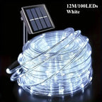 LED Solar String Lights Garden Waterproof Tube Rope Lamp Christmas Garland Fairy Lights For Outdoor Holiday Home Decoration