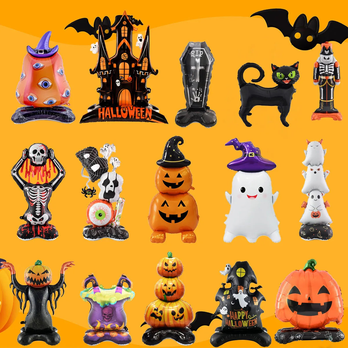 1set Giant Stand Pedestal Halloween Party Balloons Ghost Skull Pumpkin Tree Wizard Shape Balloon Halloween Decorations 2027