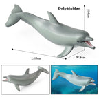 Oenux Ocean Life Animals Whale Dolphin Basking Shark Narwhal Tropical Fish Model Action Figures PVC Education Toy Kids Gift