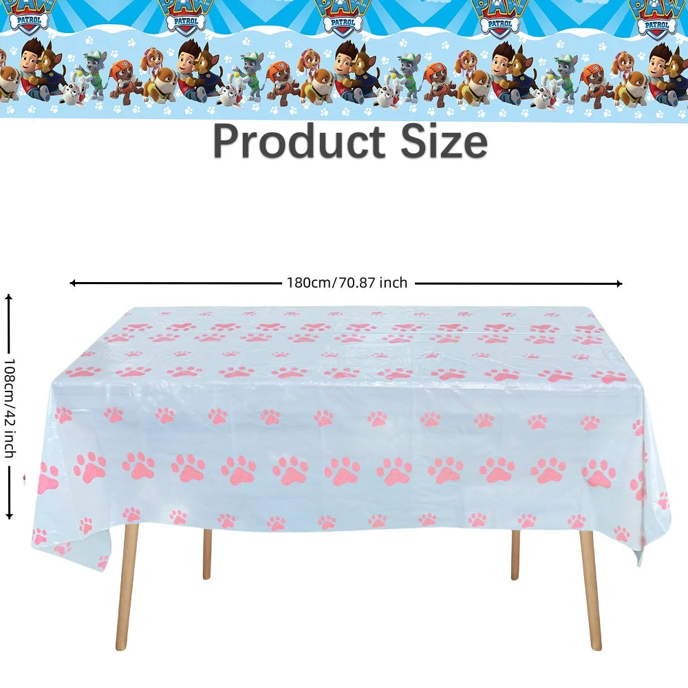 Birthday Paw Patrol Tablecloth Disposable Table Cloth Table Cover Paw Patrol Birthday party Decoration Party Favors supplies