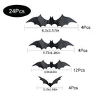 Halloween Bats Decorations,3D Pvc Bat on The Wall,Black Bats Wall Stickers,Halloween Scary Props