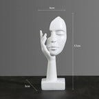 Nordic Resin Abstract Statue Desktop Ornaments Sculpture Figurines Face Character Light Luxury Art Crafts Office Home Decor