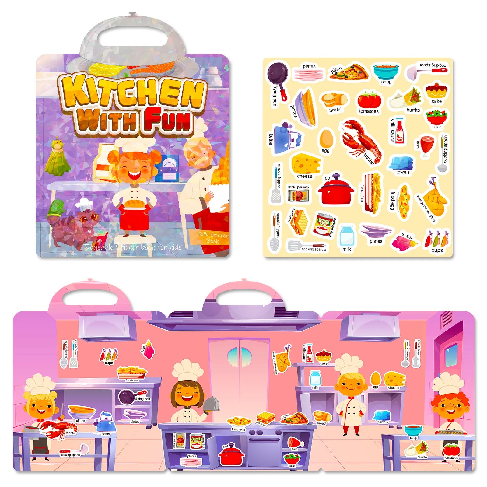 Hot New Children Scene Stickers DIY Hand-on Puzzle Sticker Books Reusable Cartoon Animal Learning Cognition Toys for Kids Gift