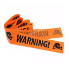 Halloween Danger Tape Yellow Red Barricade Line with Bold Caution Lettering for Horror Party Haunted House Scary Scene Decor