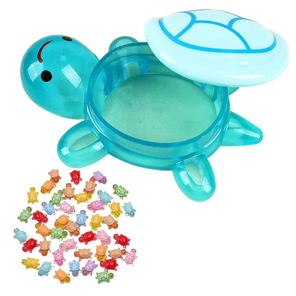 1PC Night Glow Large Turtle+100pcs Mini Luminous Turtles Figurines Resin Craft Glowing Turtle Storage Ornament Landscape Desktop