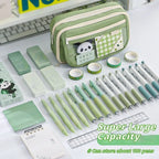 9-layer Large Capacity Pencil Case with Transparent Compartment and Magnetic Button Flip for Retrieval
