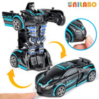 Transformable Robot Sports Car Toys, No Batteries, Educational Kids Gift, Colorful Model Vehicle for Play Learning