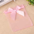 10pcs/20pcs 9x12 10x15 13x18cm New Design Bow Organza Bags Jewelry Candy Packing Bag Wedding Party Gift Storage Drawstring Pouch