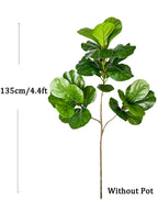 70-135cm Large Artificial Ficus Tree Fake Rubber Plants Branch Plastic Fiddle Leaves for Home Garden Indoor Outdoor Decor