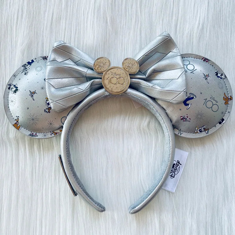 Disney Princess Headband Mickey Ear Rapunzel Sequin Bow Hair Hoop Birthday Gift Girl Accessories Halloween Gift Christmas Jack