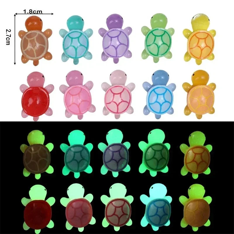 20/50/100pcs Cute Mini Luminous Turtle Ornaments Miniatures Turtle Micro Glowing in The Dark  Kids Toys Home Decoration Gift