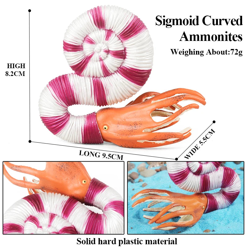 Oenux Sea Life Animals Coral Octopus Nautiloidea Crab Starfish Ocean Model Action Figures Educational Collection Toy Kid Gift