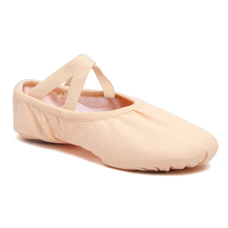 Canvas Ballet Shoes Split Sole Dance Slippers for Kids Adults