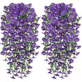 1/2Pc 75cm White Artificial Morning Glory Wall Hanging Faux Violet Plants Hanging Flowers Vines for Home Garden Wedding Decor