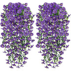 1/2Pc 75cm White Artificial Morning Glory Wall Hanging Faux Violet Plants Hanging Flowers Vines for Home Garden Wedding Decor