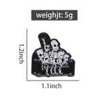 Animated Sitcom Punk Skull Brooch Enamel Pins Funny Cartoon Metal Brooches Backpack Lapel Badges Accessories Gift for Friends