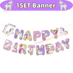 Kids Girls Unicorn Birthday Party Decoration Plate Cup Happy 1st Unicorn 3D Balloon Kid Favors Gift Wedding Baby Shower Supplies