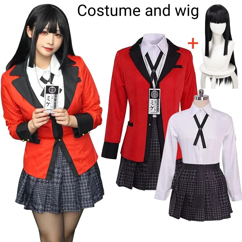 Anime Kakegurui Jabami Yumeko Cosplay Costume Halloween Sayaka Compulsive Gambler Japanese School Girls JK Uniform Halloween Cos