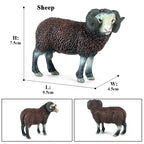Oenux Classic Farm Animal Simulation Sheep Goat Argali Antelope Model Action Figure Poultry Figurines Cute Toy For Kid Gift