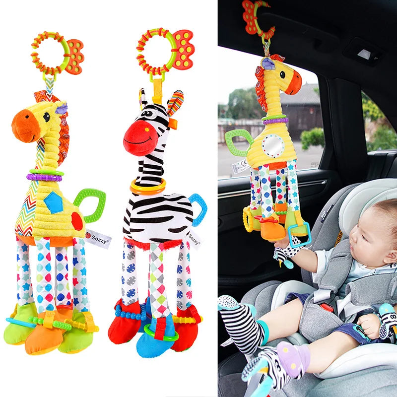 Soft Animal Handbell Rattle Teether Baby Toy for Newborns – Giggle ...