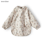 New Children Feeding Aprons Long Sleeve Baby Bib with Pocket Full Cover Baby Bibs with Pocket Waterproof Long Sleeve Bibs