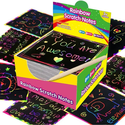 Rainbow Reveal Craft Kit for Kids | Wooden Stylus Scratch Art Set