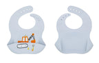 Waterproof Bibs For Kids Feeding Baby Eating Stuff Soft Silicone Babeast Cartoon Printed Adjustable Baby Tasting Feeding Bibs