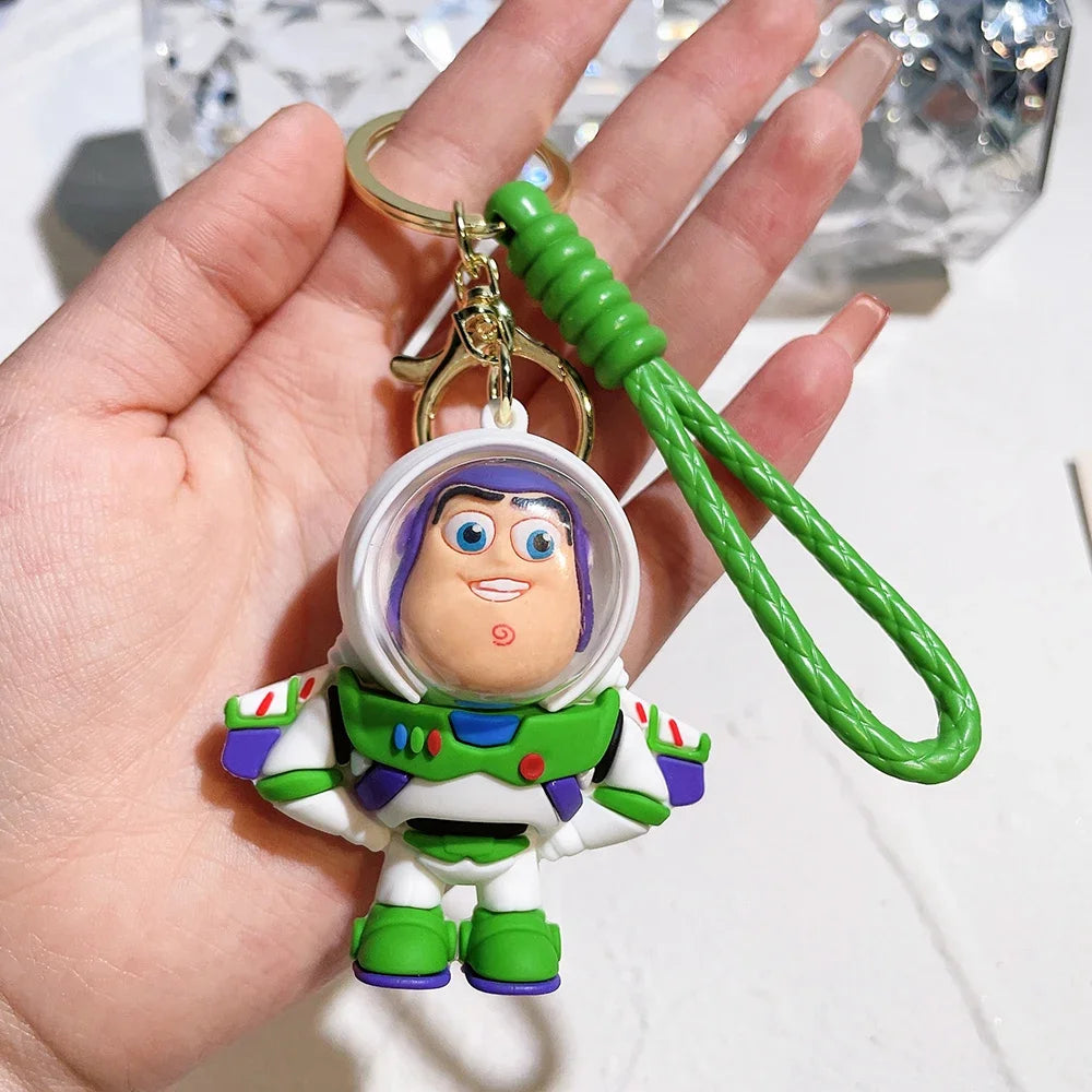 Disney Toy Story Figure Keyring Woody Buzz Alien Smarty Pants Car Keychain Cute Doll Pendant Birthday Christmas Gift for Kids